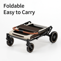 Poussette pour chien de grande taille en acier carbone, pliable, 4 roues, ajustement universel, transporteur portable pour voyages en plein air