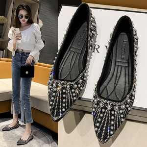 <span class=keywords><strong>Ballerine</strong></span> da Donna alla Moda con Cinturino Singolo, Versatili, <span class=keywords><strong>a</strong></span> <span class=keywords><strong>Punta</strong></span>, con Perle e Dettagli Traforati - Product Image 3
