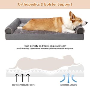 Toptan Ortopedik L Şekilli Gizli Fermuarlı Evcil Hayvan Köpek Yatağı Yastığı Çıkarılabilir Yıkanabilir Evcil Hayvan Koltuğu İç Mekan Orta Büyük Köpek Yatağı - Product Image 2