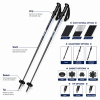 Série de bâtons de ski Zeroring OEM en fibre de carbone et aluminium, bâtons de neige personnalisés avec logo, vente en gros, usine