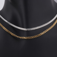 Chaîne cubaine permanente en or 14K plaqué/argent S925 de 2,8 mm, collier, chaînes, composants de bijoux DIY, résistantes au ternissement, hypoallergéniques