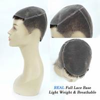 Prothèse capillaire invisible pour homme, coupe rasée, en dentelle transparente complète, avec cheveux 100% humains vierges Remy, dentelle française, petite taille de bonnet