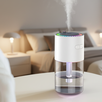 Mini humidificateur ultrasonique en plastique 250 ml, alimenté par USB, pour la maison, la voiture, l'hôtel, avec lumière LED, aromathérapie, brumisateur, diffuseur de vapeur