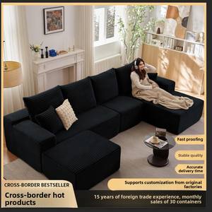 Juego de Sofás de Esponja de Alta Densidad Estilo Americano para Apartamentos Pequeños, Sofá <span class=keywords><strong>Cama</strong></span> Multifuncional Tipo <span class=keywords><strong>Chaise</strong></span> <span class=keywords><strong>Longue</strong></span> - Product Image 1