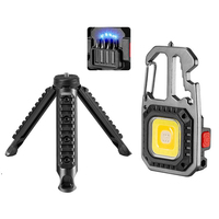 Mini lampe de travail COB à aimant puissant, multi-outils, réparation automobile, lampe de secours, lampe de poche rechargeable EDC avec trépied de camping