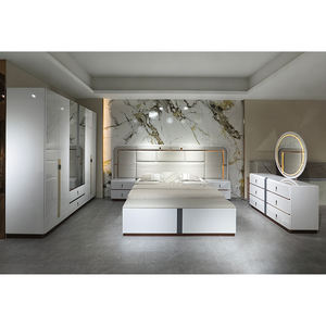 Ensemble de <span class=keywords><strong>chambre</strong></span> à coucher complet de luxe simple et contemporain, lit double king size, rangement à domicile, meubles de <span class=keywords><strong>chambre</strong></span> à coucher en bois modernes et luxueux - Product Image 2