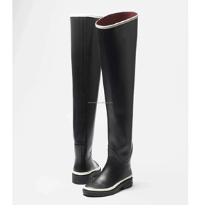 Bota de Chuva Feminina de Luxo <span class=keywords><strong>Original</strong></span> 22K Cano Alto de Borracha Outono/Inverno 2022 Estilo Streetstyle Salto 1cm Cano Largo - Product Image 5
