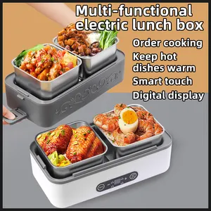 High Quality Large Capacity White Stainless Steel Thermal Lunch Box Electric Portable Heated Lunch Box For Adult