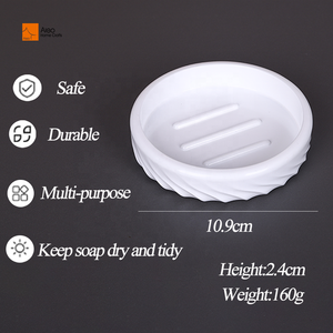 Jabonera Portátil Elegante de Poliresina Blanca Aleo, Suave y Cómoda, con Patas de Goma Duraderas, para Baño, Ducha, Cocina, Fregadero, Hotel - Product Image 3
