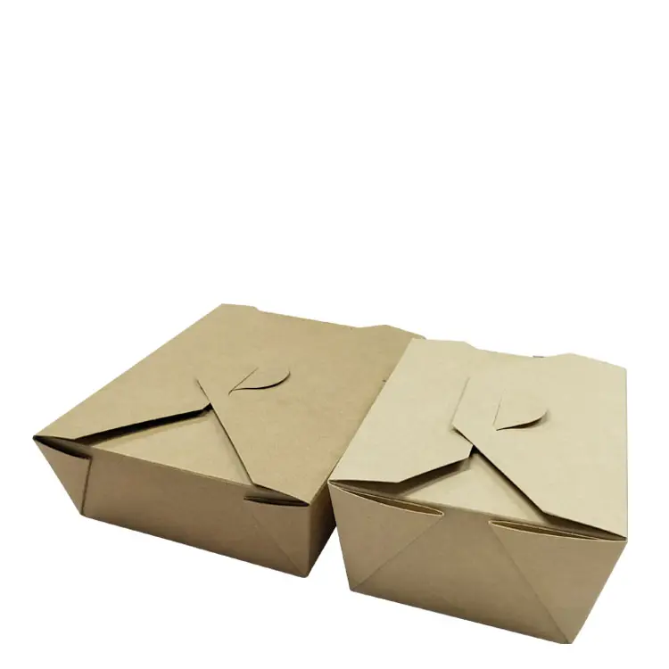 kraft paper container boxes custom biodegradable lunch fried chicken to go take out paper box takeaway fast food packaging
