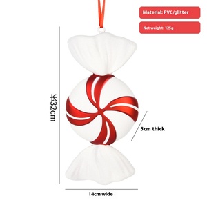 Adornos de Navidad de PVC de 32 cm, Bolas Decorativas con Acabado Electrochapado, Colgantes para Bodas y Accesorios de Fotografía de Dulces - Product Image 2