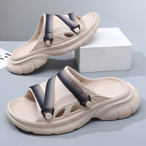 <b>Flat</b> <b>Sandals</b> EVA Non Slip Outdoor Beach Shoes For Men Women Couple Fashion Flip Flops White Black Sand Dark Gray - Product Image 1