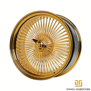 Jantes à rayons Pangu Gold Wire, finition chromée, 13, 14, 15, 17, 20 pouces, pour voitures classiques, lowriders, jantes personnalisées, pièces détachées. - Product Image 3