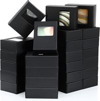 Scatole per Sapone in Carta Kraft Nera con Finestra, Confezione Regalo Rettangolare per Sapone Fatto in Casa, Confezioni per Dolcetti, Imballaggio per Feste