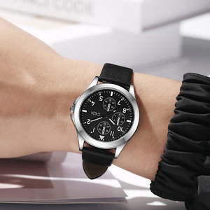 Elegante Juego de Relojes para Él y para Ella, Relojes de Cuarzo con Tres Subesferas y Correa de Cuero, Regalo - Product Image 2