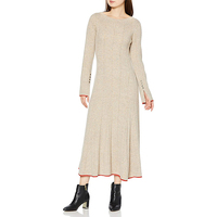 Fabricants de tricots personnalisés automne hiver col rond manches longues lâche tricot côtelé dames robe pull