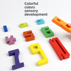 Gioco di Impilamento in Legno Approvato CPC CE, Gioco Digitale di Equilibrio e Costruzione per l'Apprendimento della Matematica, Giocattolo da Tavolo per Bambini - Product Image 4