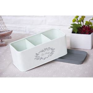 Scatola di <span class=keywords><strong>latta</strong></span> rettangolare personalizzata per bustine di tè e caffè con scomparti divisori cestino per bustine di tè in metallo - Product Image 3