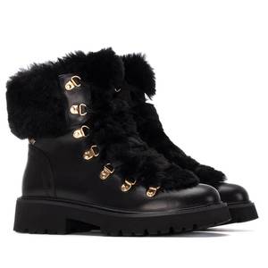 Stivali da Combattimento da Donna Carmela, Neri con Fodera in Pelliccia, Stivali Invernali - Product Image 4