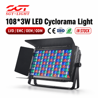 Projecteur Cyclorama LED 108 LED 4-en-1 250W 50-60Hz 8 Canaux DMX512 à Démarrage Automatique et Activation Sonore, Panneau Lumineux de Scène en Alliage Moulé IP20
