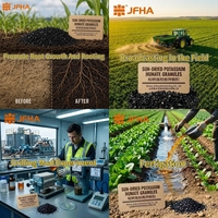 Granul Kalium Humat Kering Matahari HA 51%-60% K2O 10% Pupuk Pelepasan Lambat Larut Air untuk Tanaman 1 Ton Kantong Jumbo