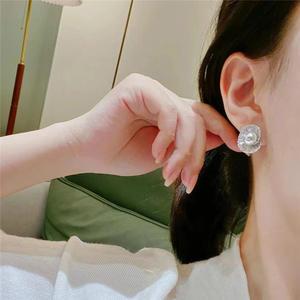 E2863 White Gold Stud <b>Earrings</b> With Imitation <b>Pearl</b> Classic Women's Wedding Fashion Jewelry - Product Image 5