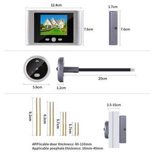 Caméra de sécurité domestique miniature ICam365 3MP sans fil WiFi 2.4G avec interphone audio, détection de mouvement, écran 2.8 pouces et fonction de <span class=keywords><strong>judas</strong></span> - Product Image 6