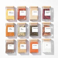 Couvercle en bambou hermétique de qualité alimentaire, personnalisé en usine, design carré durable pour le stockage de pots de 4 oz et d'épices