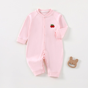 Traje <span class=keywords><strong>de</strong></span> bebé recién nacido y mono <span class=keywords><strong>de</strong></span> algodón puro sin costuras para primavera y otoño, ropa infantil Anyang - Product Image 4