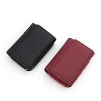Dompet wanita kulit asli desainer terkenal tas Rfid anti-maling dompet tangan wanita tempat kartu kredit pendek dompet 2025
