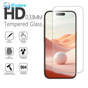 Protector de Pantalla de Vidrio Templado <span class=keywords><strong>iExplore</strong></span> HD Transparente Antirrayas 9H para iPhone 17 Pro Max y Xiaomi 15C - Product Image 3