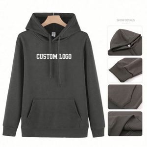 Sweat à capuche surdimensionné pour homme en polaire épaisse 65 % coton, écologique, avec logo brodé personnalisé, idéal pour l'hiver - Product Image 5
