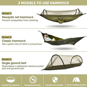 <span class=keywords><strong>Hamac</strong></span> <span class=keywords><strong>de</strong></span> camping pour 2 personnes avec moustiquaire Mobilier d'extérieur Force Parachute Tissu Sleep Swing - Product Image 3