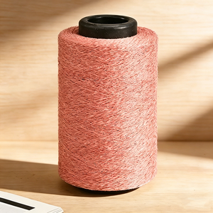 Fil à coudre en laine heather <span class=keywords><strong>rose</strong></span> poudré, 2 plis, filé à l'anneau, haute ténacité, pour tissu de vêtements, t-shirts et polos - Product Image 1