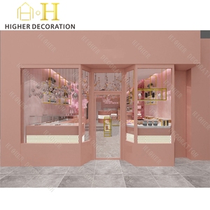 Comptoir de présentation de pâtisseries rose esthétique Millennial, finition mate rose blush, mobilier de boulangerie - Product Image 6