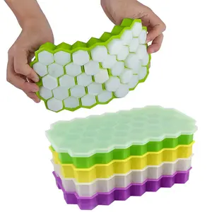Di vendita caldo del silicone vassoio di ghiaccio con coperchio di plastica
