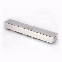 Connecteurs Ethernet RJ45 8 ports 8 broches 1000 BASE-T Cat5e Cat5, Jack Modulaire Blindé Femelle, Plaqué Or, PBT Noir