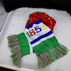 定制大学运动足球围巾订单东方之星红白色纯色共济会针织帽子围巾套装100%涤纶 - Product Image 2