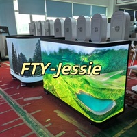 Station de DJ portable avec façade, table, support, écran vidéo LED, écran GOB, cabine de DJ pour discothèque, fête