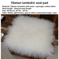 Échantillon de coussin en fourrure de chèvre à poils longs de Mongolie, agneau tibétain et mouton, couleur blanche, vente en gros