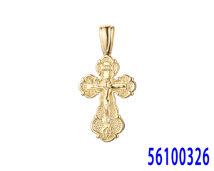 Joyería de Moda FJ Fallon, Colgante de <span class=keywords><strong>Cruz</strong></span> <span class=keywords><strong>Ortodoxa</strong></span> <span class=keywords><strong>Rusa</strong></span> con Capullo, Chapado en Oro de 14K sobre una Base de Latón - Product Image 6