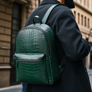 Fabricant de sacs <span class=keywords><strong>à</strong></span> <span class=keywords><strong>dos</strong></span> pour ordinateur portable personnalisé <span class=keywords><strong>à</strong></span> la mode pour hommes motif crocodile végan en faux <span class=keywords><strong>cuir</strong></span> PU pour le voyage <span class=keywords><strong>à</strong></span> l'école et au collège - Product Image 5