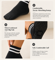 Chaussettes de yoga pour femmes de haute qualité avec grip antidérapant, chaussettes de Pilates personnalisées, chaussettes de yoga et Pilates à grip pour la remise en forme en intérieur