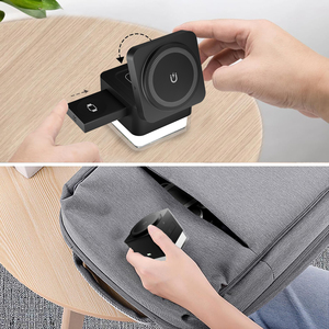 3-in-1 Foldable Magnetic Wireless Charging Station with QC3.0 15W Charger Lamp Earphone for Mobile Phone Smartwatch <strong>Headset</strong> - Product Image 5