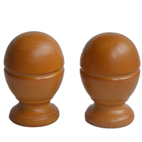 Remates de madera para barra de cortina de 28 mm, remates decorativos de madera en forma de bola, color marrón amarillo, tapas decorativas.