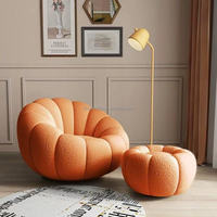 Chaise de canapé moderne en velours d'agneau pour simple, double citrouille-Design rotatif Loisirs pour hôtel, balcon, sommeil, maison, salon, chambre à coucher