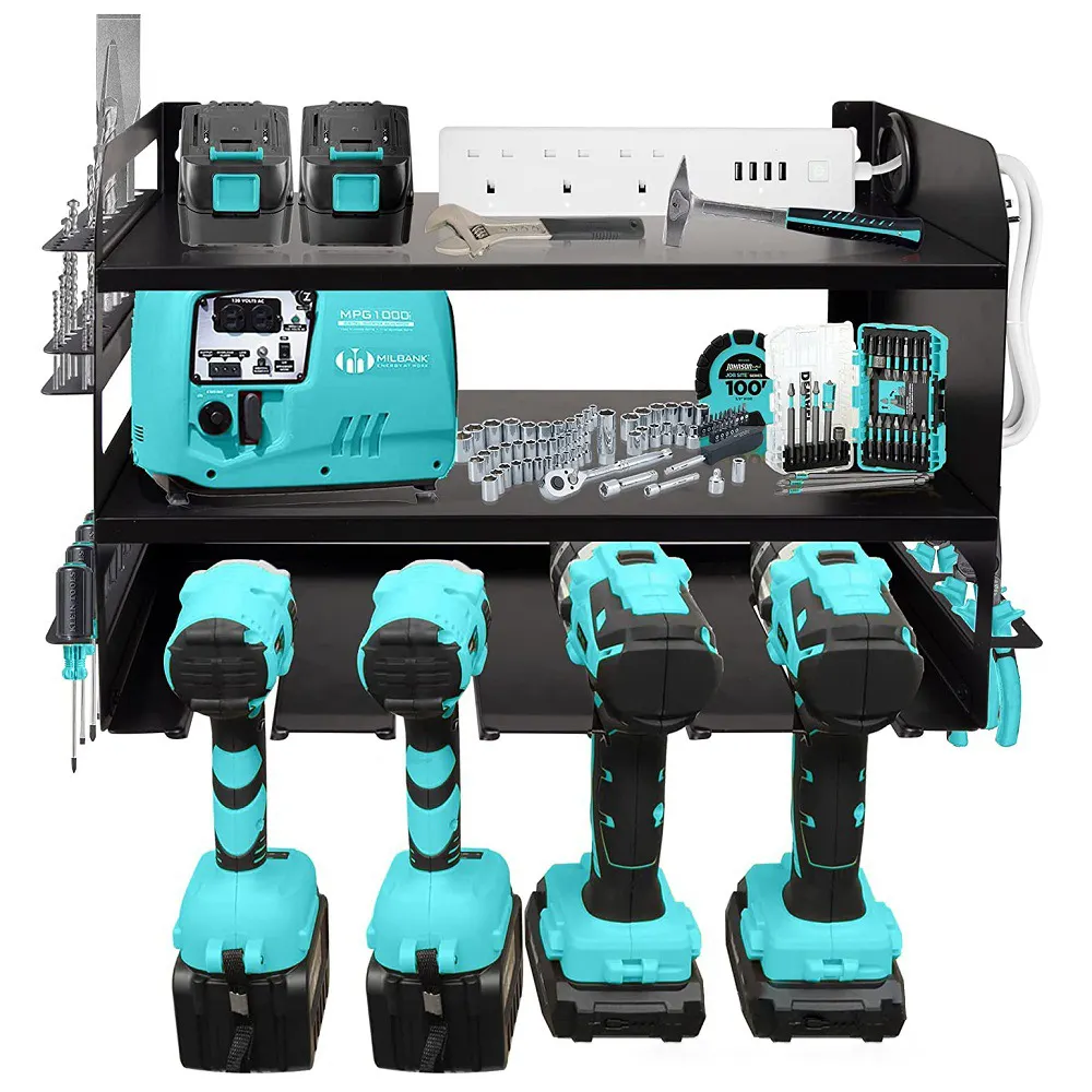 Organisateur d'outils électriques support de perceuse en métal stockage d'outils électriques support de perceuse montage mural stockage de perceuse en métal support d'outils électriques