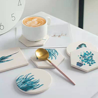 Dessous de verre carrés en céramique personnalisés avec base en liège Tapis et tampons absorbants en céramique