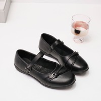 Chaussures Mary Jane en cuir noir pour filles 2026 avec fermeture auto-agrippante, antidérapantes, pour uniforme scolaire et tenues habillées, vente en gros