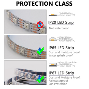 5 m/lotto WS2815 <span class=keywords><strong>Flex</strong></span> <span class=keywords><strong>LED</strong></span> Strips 30 60 144 LEDs/M SMD 5050 RGB Magic Color IC integrato Dual Signal luce indirizzabile in modo indipendente - Product Image 4